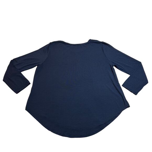 Market & Spruce Crewneck Stripe Stretch T-Shirt Size XXL Casual Nautical - Picture 2 of 7